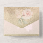 Blush and Gold Pampas Grass Wedding All In One Einladung (Rückseite)