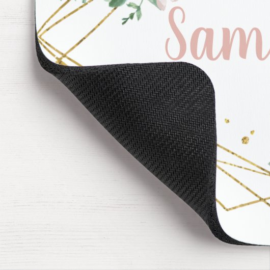 Blush and Gold Personalized Mousepad (Ecke)