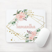 Blush and Gold Personalized Mousepad (Mit Mouse)