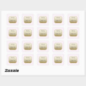 Blush and Gold Vielen Dank Square Sticker (Blatt)