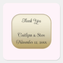 Blush and Gold Vielen Dank Square Sticker