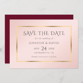 Blush and Gold Wedding speichern das Datum Save The Date