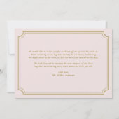 Blush and Gold Whimsical Script Foto Wedding Dankeskarte (Rückseite)