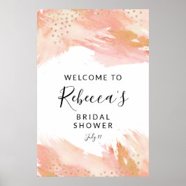 Blush and Gold Willkommenszeichen, Hochzeiten & Du Poster