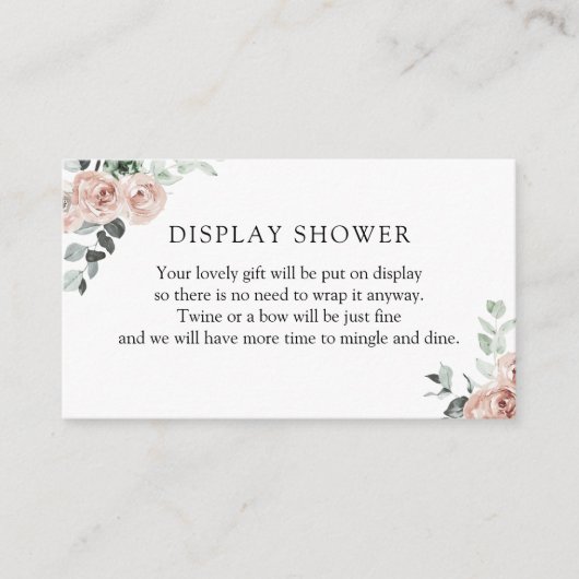 Blush and Greenerary Display Shower Enclosure Card Begleitkarte (Vorderseite)