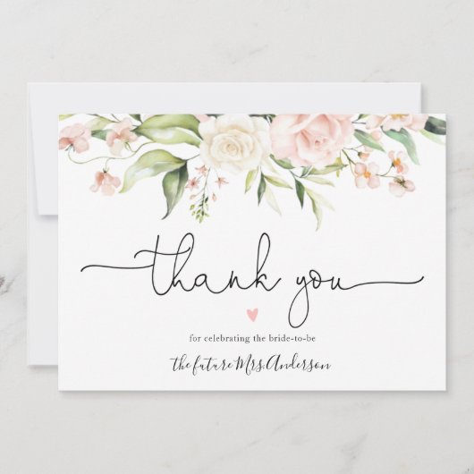 Blush and Greenery Brautparty Vielen Dank (Vorderseite)