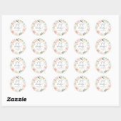 Blush and Greenery Oh Baby Classic Round Sticker (Blatt)