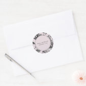 Blush and Grey Floral Save the Date Hochzeit Runder Aufkleber (Umschlag)