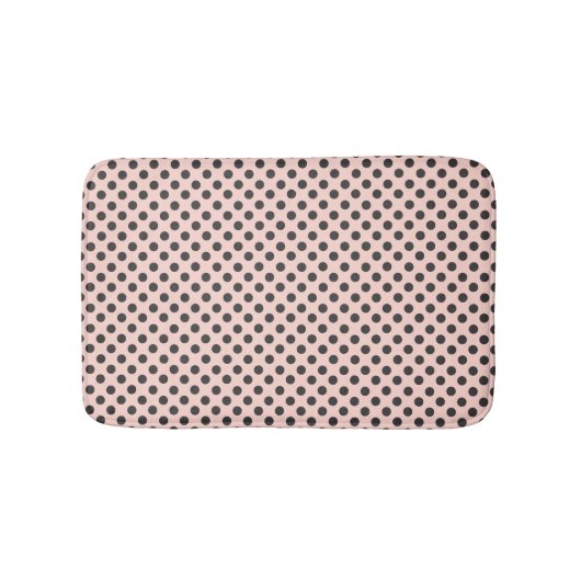 Blush and Grey Polka Dot Bath Mat Badematte (Vorderseite)
