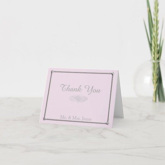 Blush and Grey Romantic Wedding Danke (Vorderseite)