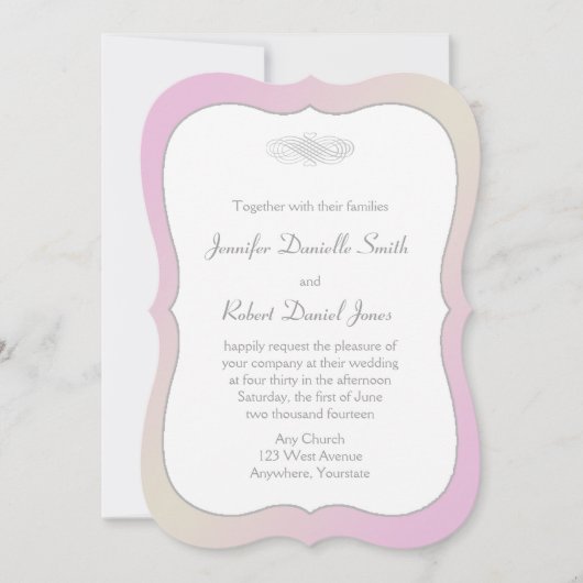 Blush and Grey Romantic Wedding Einladung (Vorderseite)