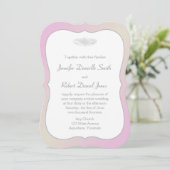 Blush and Grey Romantic Wedding Einladung (Stehend Vorderseite)