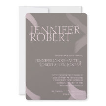 Blush and Grey Stroke Metallic Wedding Einladung