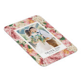 Blush and Ivory Blume Foto Hochzeit Danke Magnet (Rechte Seite)