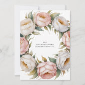 Blush and Ivory Rose Floral Wedding Shower Einladung (Rückseite)