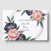 Blush and Navy Blue Wedding Gästebuch (Vorderseite)