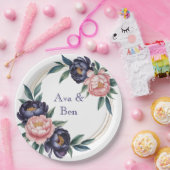 Blush and Navy Blue Wedding Pappteller (Party)