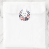 Blush and Navy Blue Wedding Runder Aufkleber (Tasche)