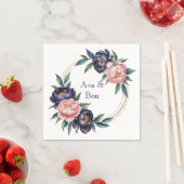 Blush and Navy Blue Wedding Serviette (Beispiel)