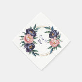 Blush and Navy Blue Wedding Serviette (Ecke)