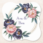 Blush and Navy Blue Wedding Untersetzer (Vorderseite)