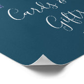 Blush and Navy Blume Blaue Karten und Geschenke Ze Poster (Ecke)