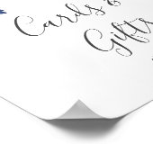 Blush and Navy Blume Weißkarten und Geschenkzeiche Poster (Ecke)