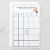 Blush and Navy Bridal Bingo Brautparty Spiel (Vorne/Hinten)