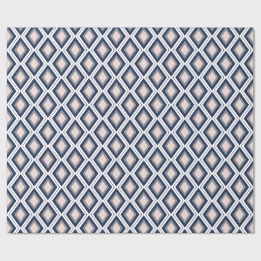 Blush and Navy Diamond Ikat Muster Geschenkpapier (Flach)