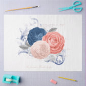 Blush and Navy Floral Ephemera Serie Design 12 Seidenpapier (Basteln)