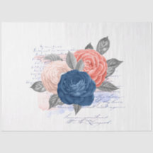 Blush and Navy Floral Ephemera Serie Design 13