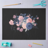 Blush and Navy Floral Ephemera Serie Design 15 Seidenpapier (Basteln)