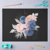 Blush and Navy Floral Ephemera Serie Design 18 Seidenpapier (Basteln)