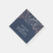 Blush and Navy Floral Wedding Gipskraut Serviette (Ecke)