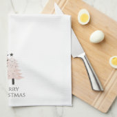 Blush and Neutral Christmas Tree Kitchen Towel Geschirrtuch (Viertel Falte)
