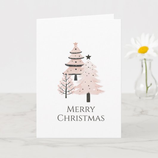 Blush and Neutral Modern Christmas Tree Karte (Kleine Pflanze)