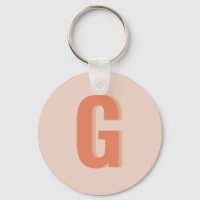 Blush and Orange Retro Typography Monogram Initial