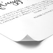 Blush and Peach Floral, Unplugony Zeremony Sign Poster (Ecke)