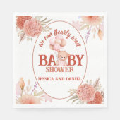 Blush and Pink Bear Baby Dusche Serviette (Vorderseite)