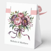 Blush and Pum Peony Wreath Wedding Geschenkschachtel (Rückseite)