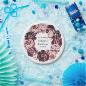 Blush and Pum Peony Wreath Wedding Pappteller (Party)