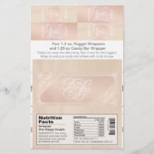 Blush and Rose Gold Candy Bar und Nugget Wrappers Flyer (Vorne)