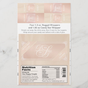 Blush and Rose Gold Candy Bar und Nugget Wrappers Flyer