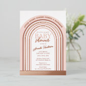 Blush and Rose Gold Rainbow Baby Showroom Folieneinladung (Stehend vorne)