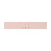 Blush and Rose Gold Wedding Ring Monogram Einladungsbanderole (Flach)