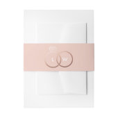 Blush and Rose Gold Wedding Ring Monogram Einladungsbanderole (Vorderseite Beispiel)