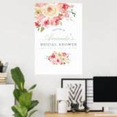 Blush and Sage Bloral Brautparty Willkommen Poster (Heimbüro)