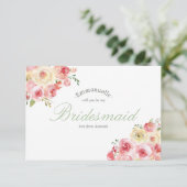 Blush and Sage Floral Wedding Sei meine Bridesmaid Einladung (Stehend Vorderseite)