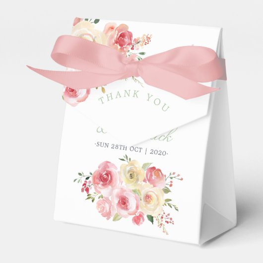 Blush and Sage Green Floral Wedding Vielen Dank Geschenkschachtel (Vorderseite)