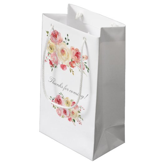 Blush and Sage Green Floral Wedding Vielen Dank Kleine Geschenktüte (Rückseite Schrägansicht)